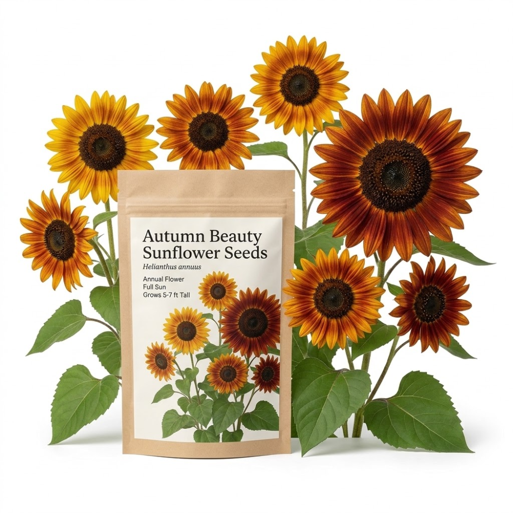 25 Pcs Autumn Beauty Sunflower Seeds for Planting, Non-GMO Heirloom Tall Flowers, Sturdy Vigorous Stalks for Vibrant Summer to Fall Gardens