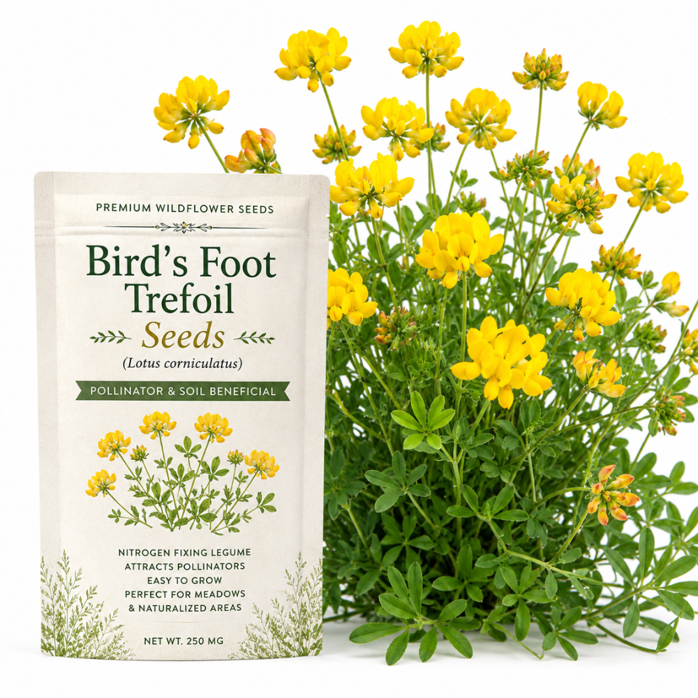 200 Pcs Bird's Foot Trefoil Seeds, Heirloom Non-GMO Perennial, Sturdy Low Maintenance Cold-Hardy Yellow Blooms