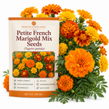 300 Pcs Petite French Marigold Seeds Mix for Planting Outdoors, Non-GMO Heirloom Dwarf Flowers, Low Maintenance Orange Yellow & Red Blooms for Yard Borders