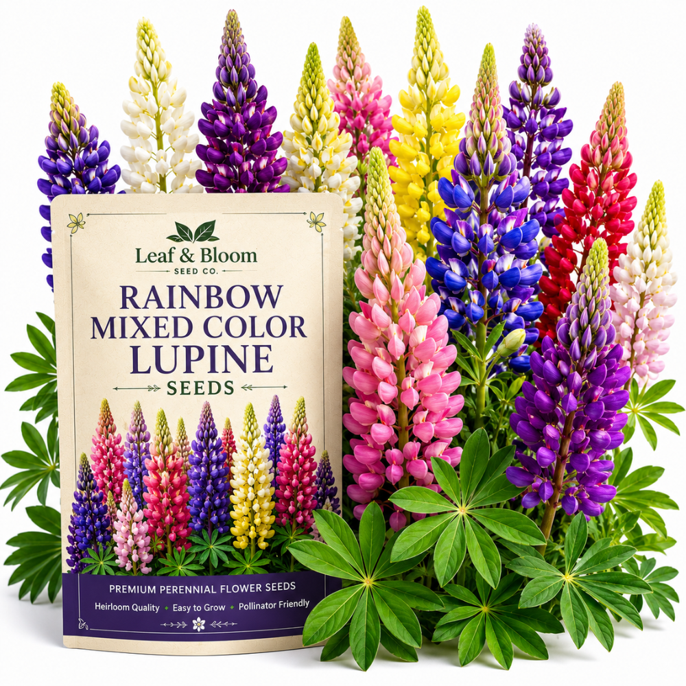50 Pcs Lupine Seeds  Perennial, High Germination Rainbow Mix for Planting, Low Maintenance Tall Colorful Flowers for Sunlit Outdoor Gardens