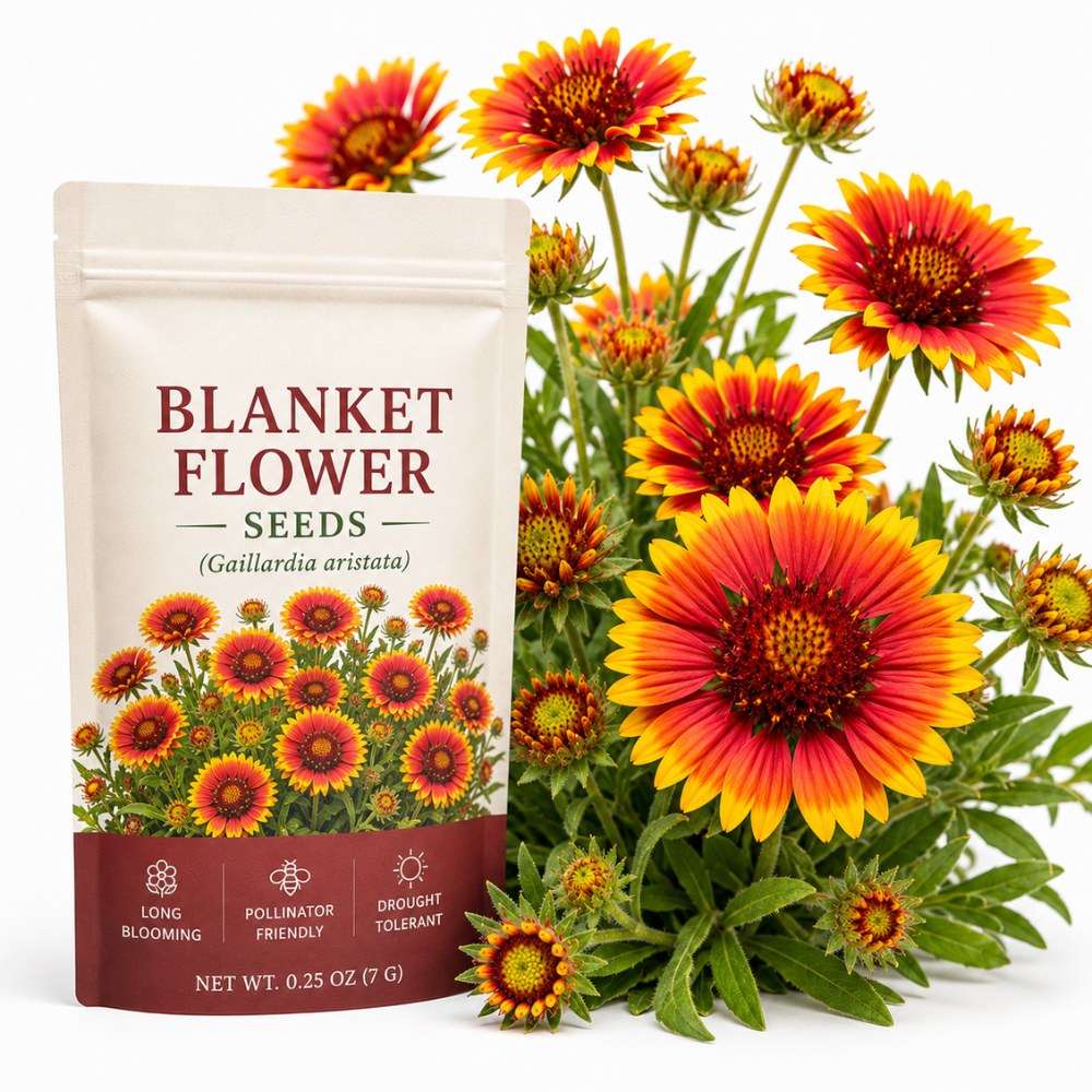 200 Pcs Blanket Flower Seeds for Planting Outdoors, Non-GMO Heirloom Gaillardia Aristata, Sturdy Low Maintenance Blooms for Yard Borders