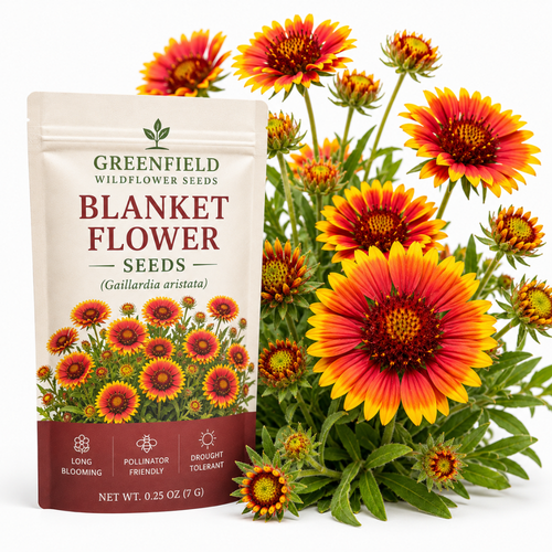 200 Pcs Blanket Flower Seeds for Planting Outdoors, Non-GMO Heirloom Gaillardia Aristata, Sturdy Low Maintenance Blooms for Yard Borders