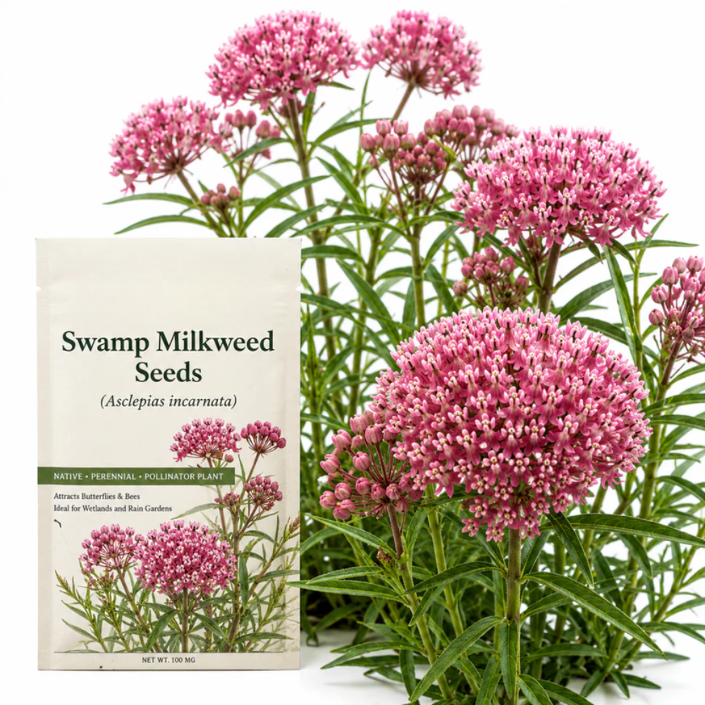 100 Common Milkweed Seeds for Planting Outdoors, Grow Robust, Easy to Care Delicate Pink Flowers for Monarchs & Yard Borders