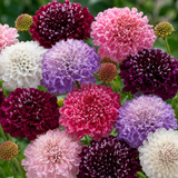 100 Imperial Pincushion Flower Scabiosa Seeds for Planting, Non GMO, Heirloom, Vibrant Multi-Color Double Blooms, Annual Flower Seeds, for Gardens & Landscaping