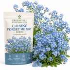 150 Pcs Chinese Forget Me Not Seeds for Planting Outdoors, Non-GMO Heirloom Blue Flowers, Low Maintenance Vigorous Blooms for Stunning Yard Borders