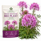 50 Pcs Rocky Mountain Bee Plant Seeds for Planting Outdoors, Non-GMO Heirloom Tall Flower Seeds, Low Maintenance Pink Blooms for Yard Borders