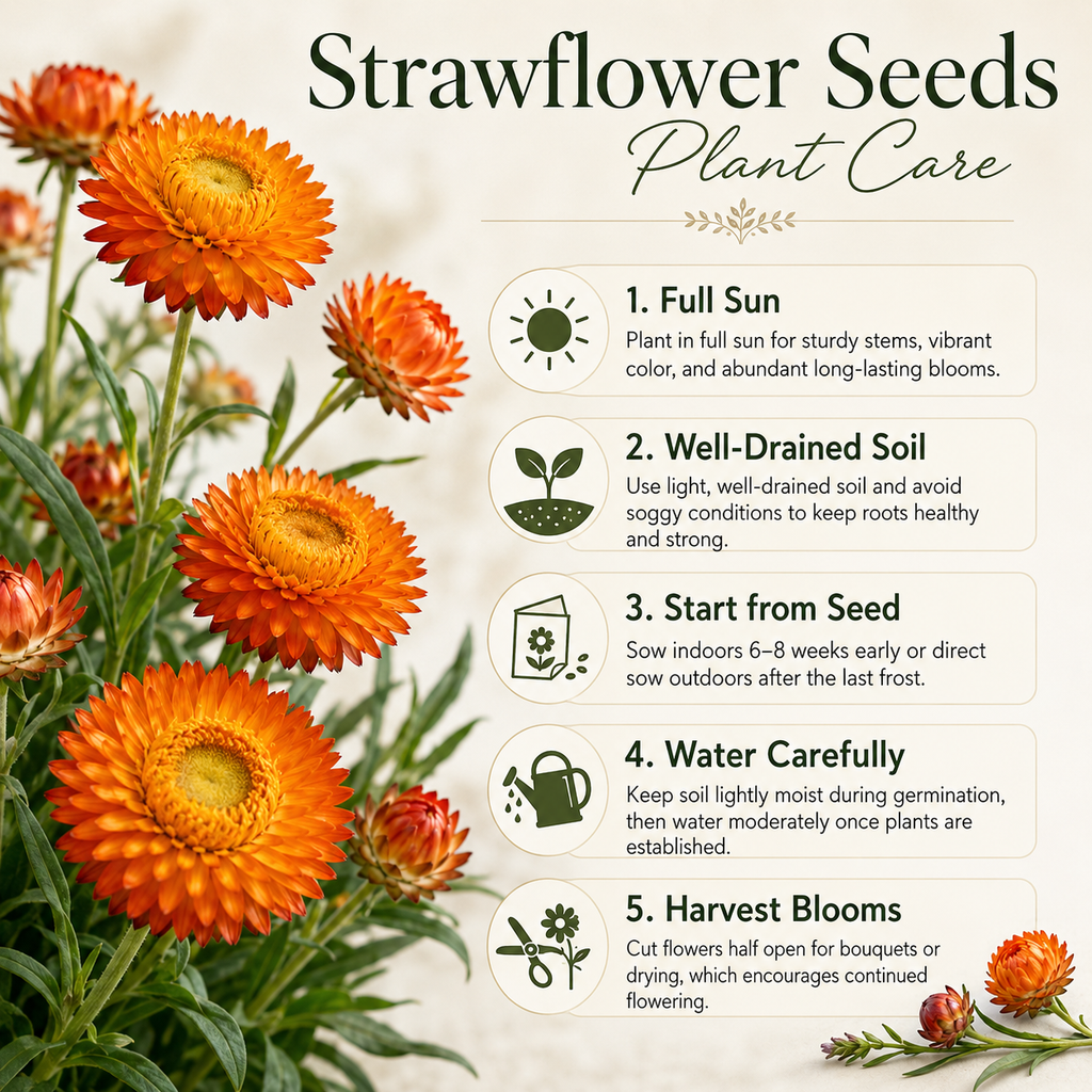 150 Strawflower Seeds for Planting Outdoors, Non GMO, Annual Flower Seeds, Vibrant Multi-Color Everlasting Flower, Ideal for Raised Beds & Backyard Gardens