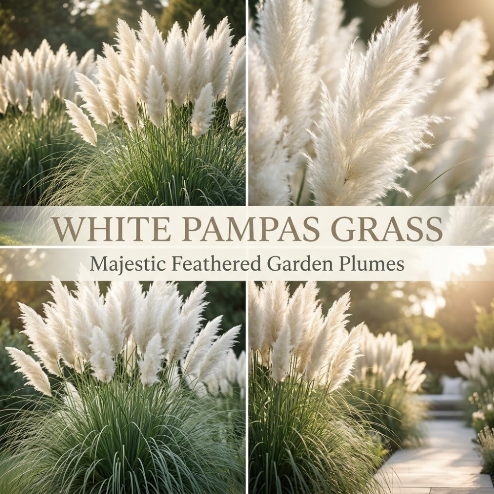 300 Heirloom Pampas Grass Seeds for Planting, Non-GMO Ornamental Decor for Outdoor Gardens, Sturdy Growth, Easy to Care