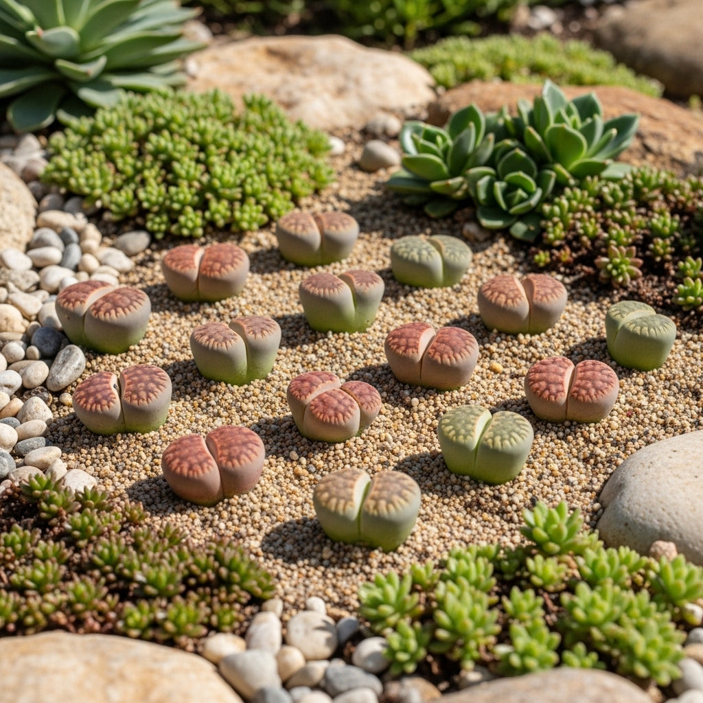 Pack of 20 Live Small Exotic Lithops Live Plants | Perfect for Lithops Starter, Great Terrarium Addition | Bare Root Without Soil or Pot, Easy to Grow and Ideal for Indoor/Outdoor Display