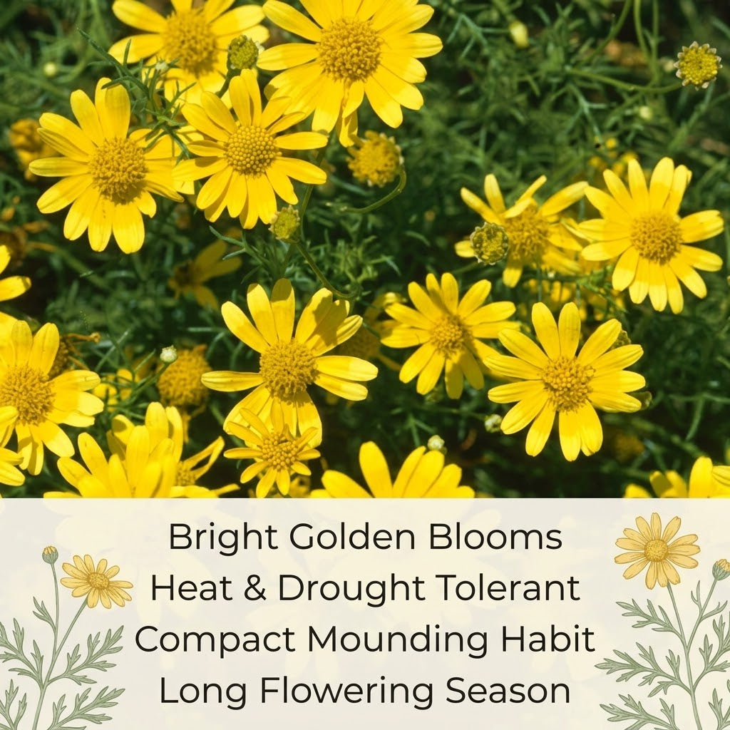 Dahlberg Daisy Seeds for Planting Outdoors, 300 Pcs, Low Maintenance, Heat Tolerant Yellow Flower Plant, Ideal for Groundcover, Yard & Gardens