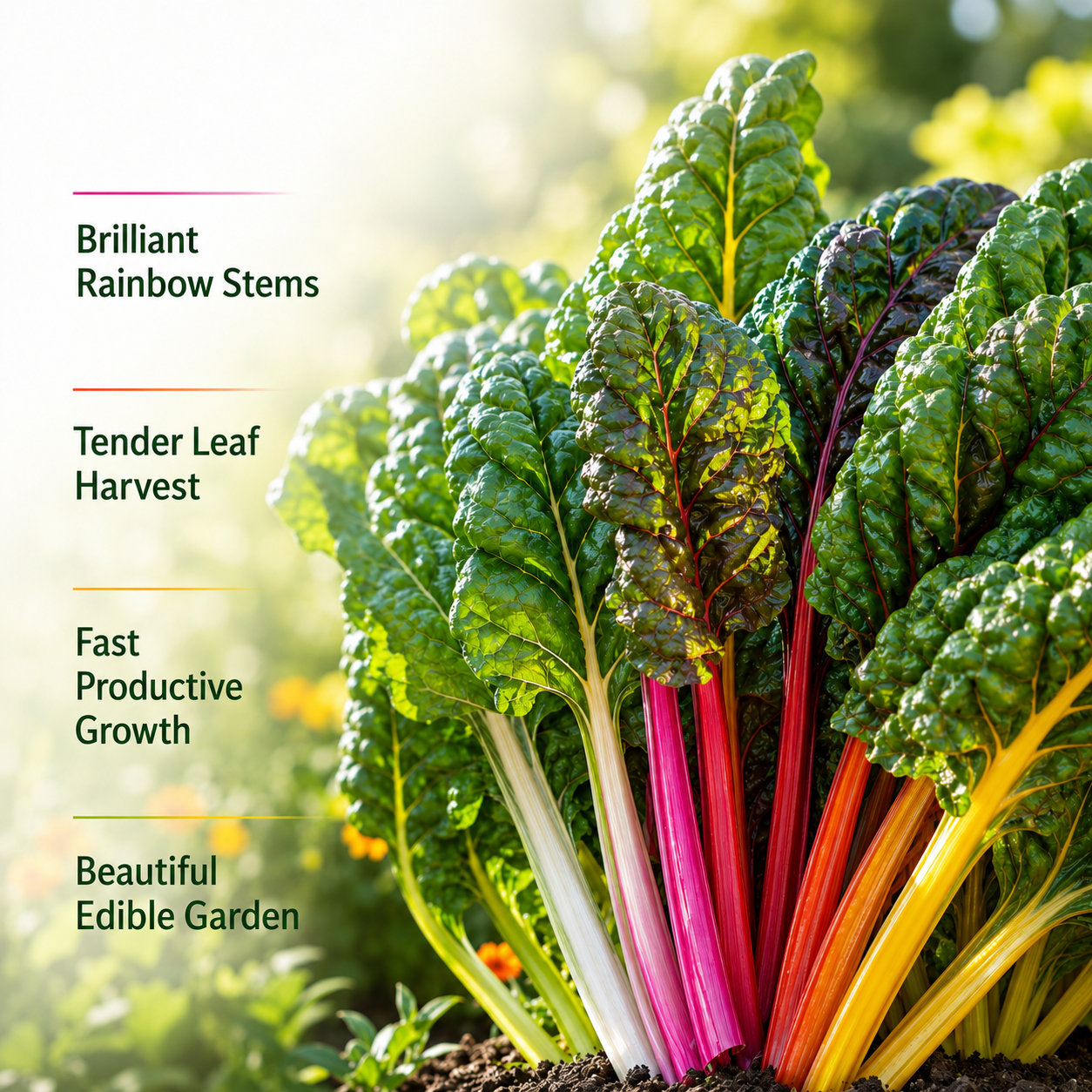 150 Pcs Rainbow Swiss Chard Seeds for Planting, Non GMO, Heirloom, Easy to Grow, Delicious Tender Greens, Ideal for Raised Beds, Containers & Gardens