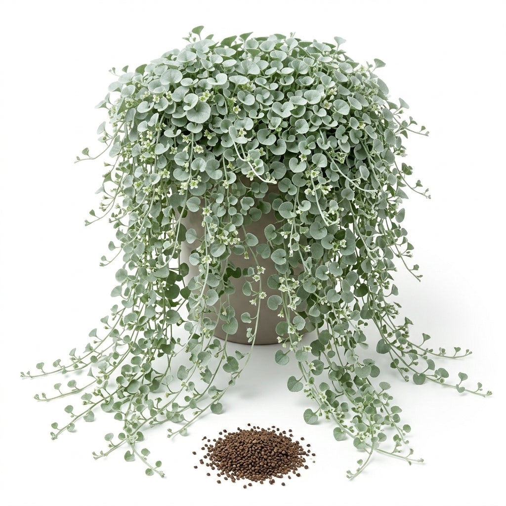 Silver Falls Dichondra Seeds, 20 Pcs,Non GMO, Low Maintenance, Decorative Cascading Plants for Hanging Planters & Outdoor Spaces