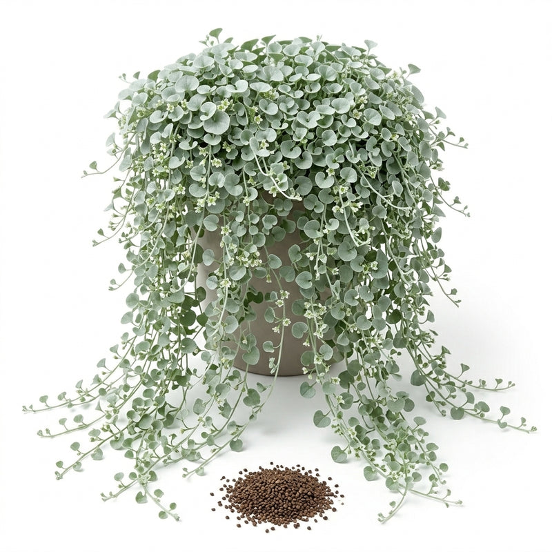Silver Falls Dichondra Seeds, 20 Pcs,Non GMO, Low Maintenance, Decorative Cascading Plants for Hanging Planters & Outdoor Spaces