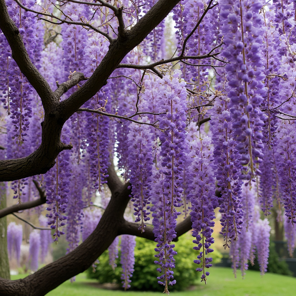 2 Purple Wisteria Live Plant 12-18" Tall, Wisteria with Purple Blooms in 2.5 Inch Pot, Fast-Growing Fragrant Flowering Vine, Perfect for Home Décor & Garden Entrances