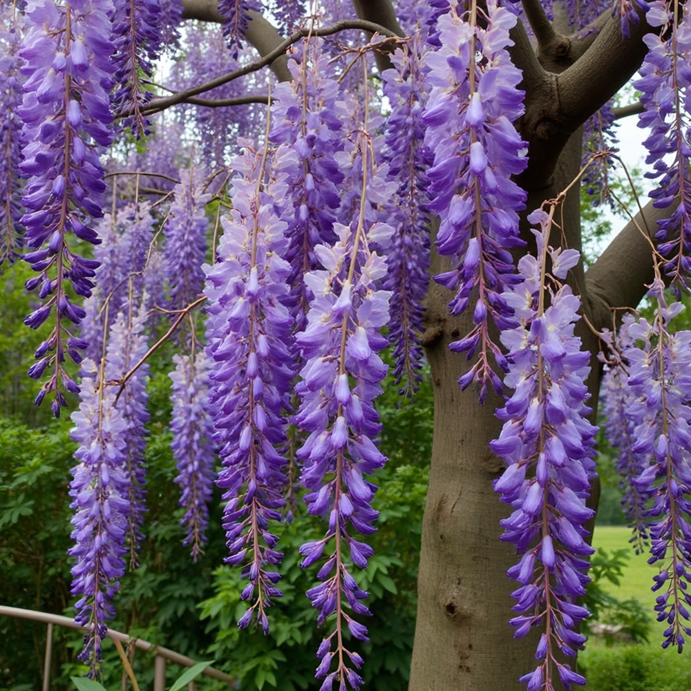 2 Purple Wisteria Live Plant 12-18" Tall, Wisteria with Purple Blooms in 2.5 Inch Pot, Fast-Growing Fragrant Flowering Vine, Perfect for Home Décor & Garden Entrances