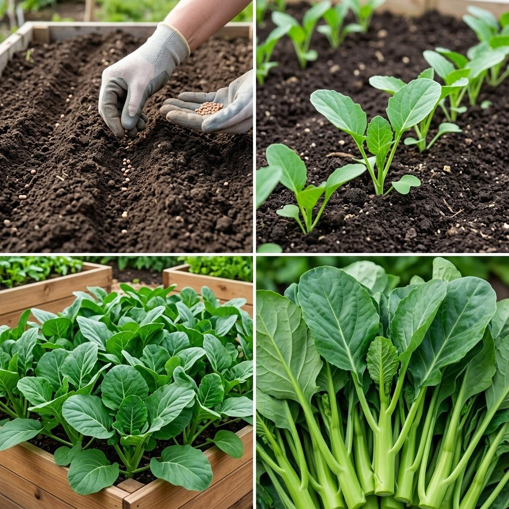 Chinese Broccoli Seeds for Planting - Kailaan, 300 Pcs, Non GMO, Heirloom, Easy to Grow Vegetables Seeds for Outdoor Gardens