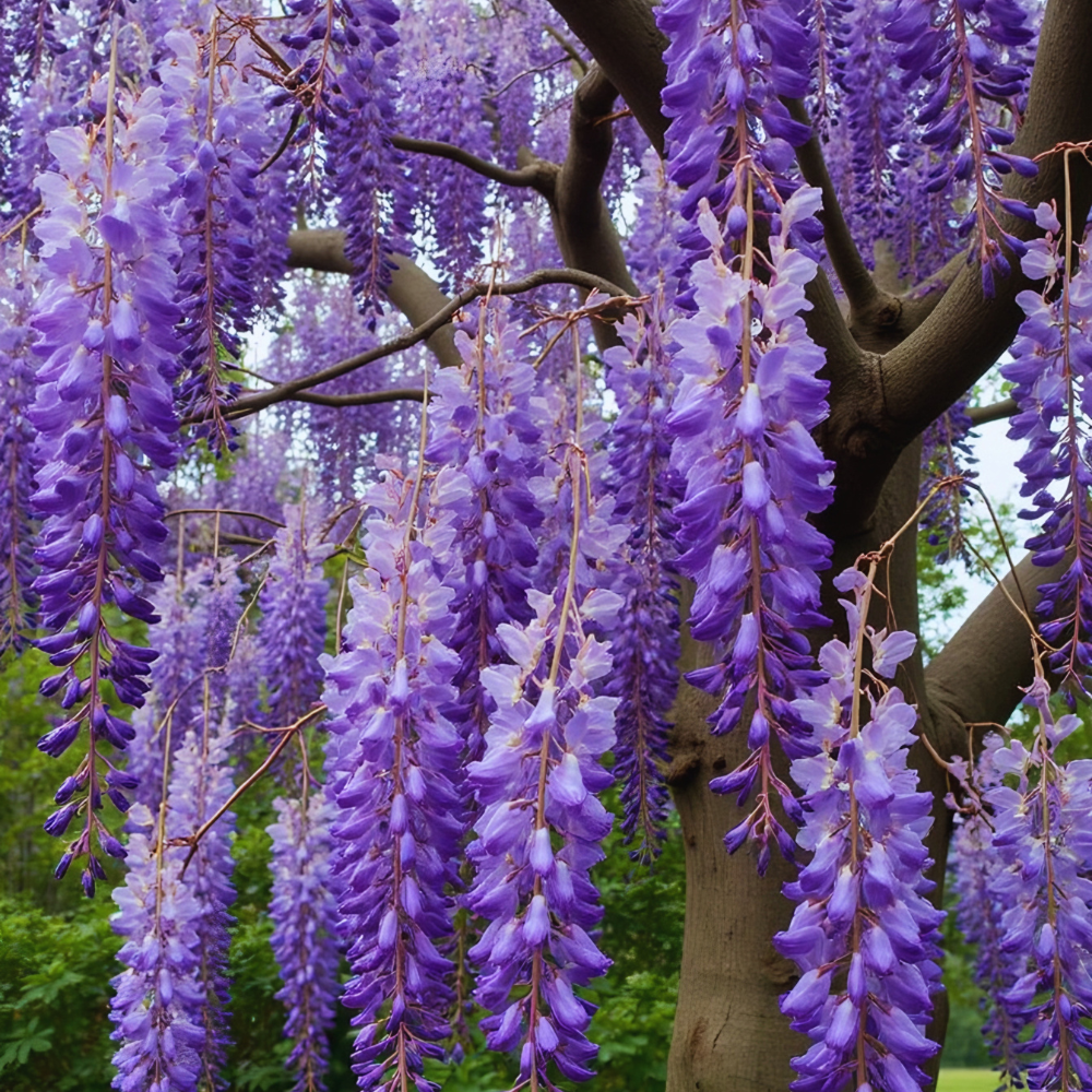 American Purple Wisteria Live Plant in 2.5 Inch Pot | 12-24 Inch Tall | Hardy, Fragrant Purple Flower | Easy-Care Climbing Vine for Landscapes, Fences & Outdoor Garden Décor