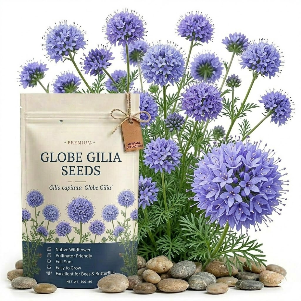 300 Pcs Globe Gilia Seeds, Non-GMO Heirloom Wildflower, Cultivate Robust Lacy Foliage, Easy to Care Outdoor Yard Decor