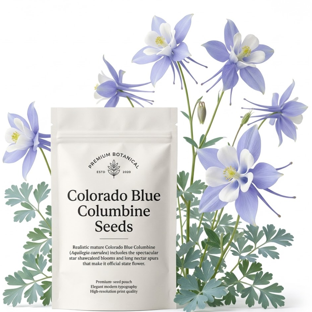 300 Pcs Columbine Seeds Perennial for Planting Outdoors, Sturdy Colorado Blue Heirloom, Vigorous Flowers Yielding Striking Blooms for Gardens