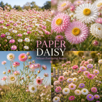 500 Pcs Paper Daisy Seeds for Planting Outdoors, Non-GMO Heirloom Everlasting Flowers, Low Maintenance Blooms for Cut Arrangements & Dried Floral Decor