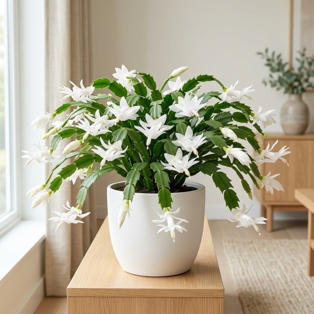 2 Purple Christmas Cactus Live Plant, 5-6 Inch Tall, Easy to Care Indoor Winter Houseplant for Office Desk and Patio Decor, Vigorous Live Holiday Plant