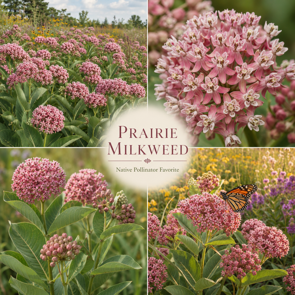 20 Pcs Milkweed Seeds for Planting, Prairie Heirloom, Vigorous Perennial Flowers Yielding Striking Blooms for Backyards