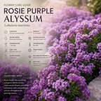 1500 Alyssum Seeds for Planting, Vigorous Non-GMO Heirloom Rosie Purple Seeds, Low Maintenance Fragrant Blooms for Borders & Patios