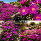 200 Pcs Ice Plant Seeds for Planting Outdoors, Non-GMO Heirloom Wildflower, Low Maintenance Pink Blooms for Rock Gardens