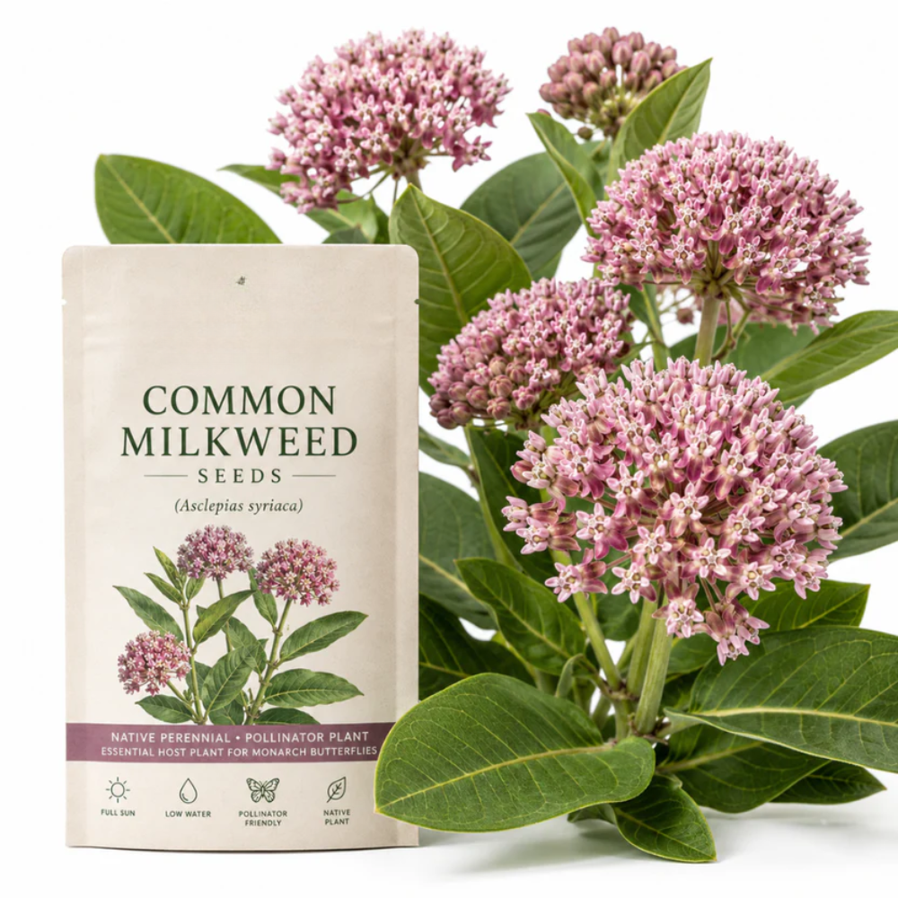 100 Common Milkweed Seeds for Planting Outdoors, Grow Robust, Easy to Care Delicate Pink Flowers for Monarchs & Yard Borders