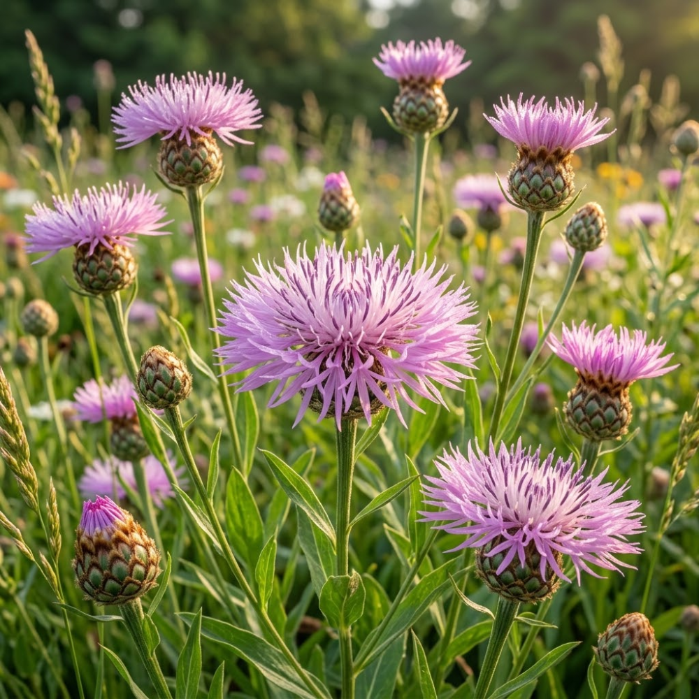 100 Basketflower Seeds, Heirloom Non-GMO Wildflowers, Low Maintenance Pink & Lilac Blooms for Pollinators