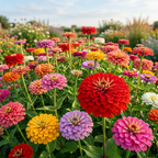 50 Dwarf Zinnia Seeds California Giant Mix for Planting Outdoors, Non-GMO Heirloom Flower Seeds, Sturdy Tall Stems & Striking Massive Blooms for Cutting Gardens