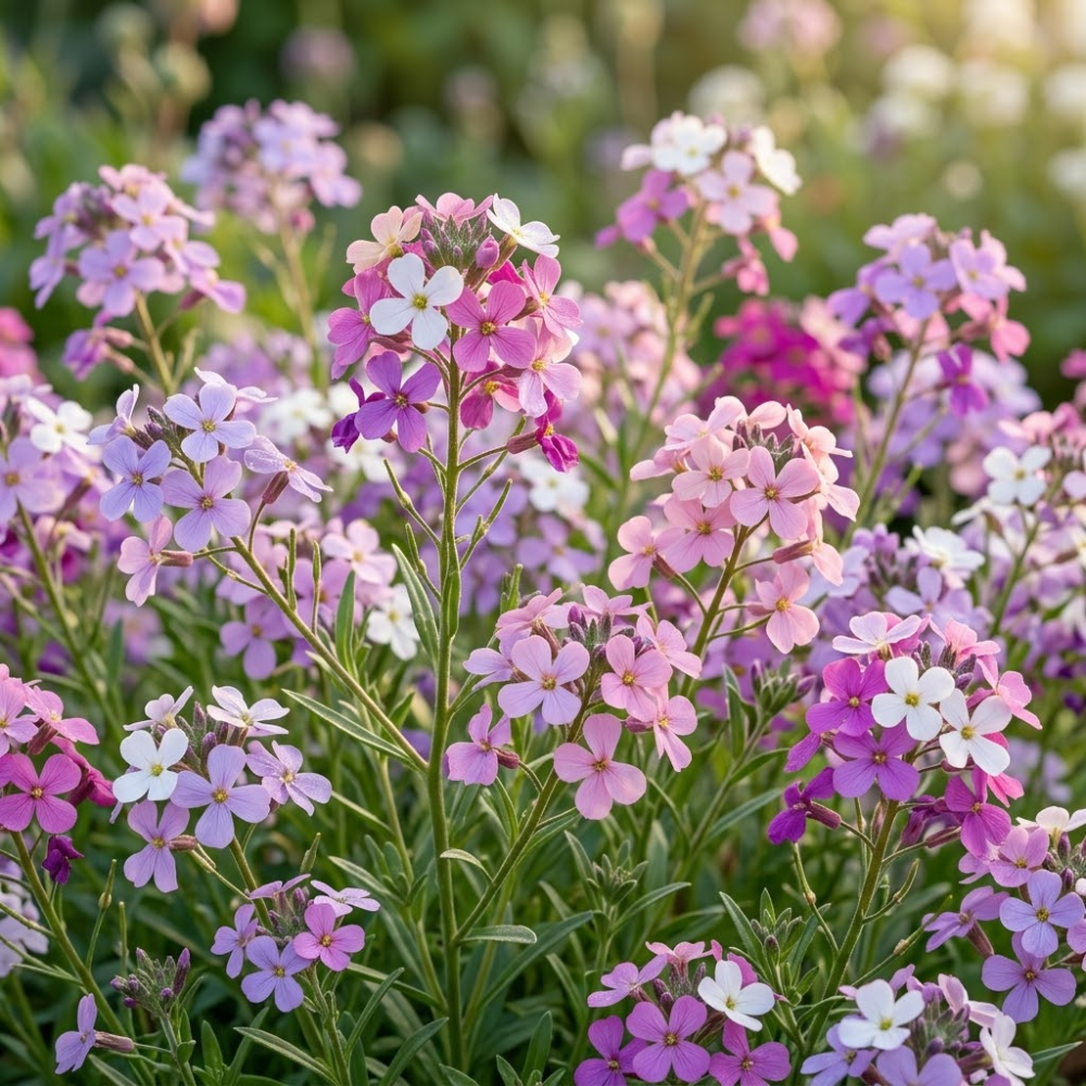 1000 Pcs Virginia Stock Seeds for Planting Outdoors, Non-GMO Heirloom Fragrant Flowers, Cold-Hardy Pink & Lilac Blooms for Yard Borders