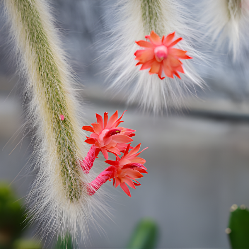 3 Monkey Tail Cactus Live Plant, 2 Inch Pot, Low Maintenance Exotic Succulent, Unique Soft White Spines for Bright Indirect Light