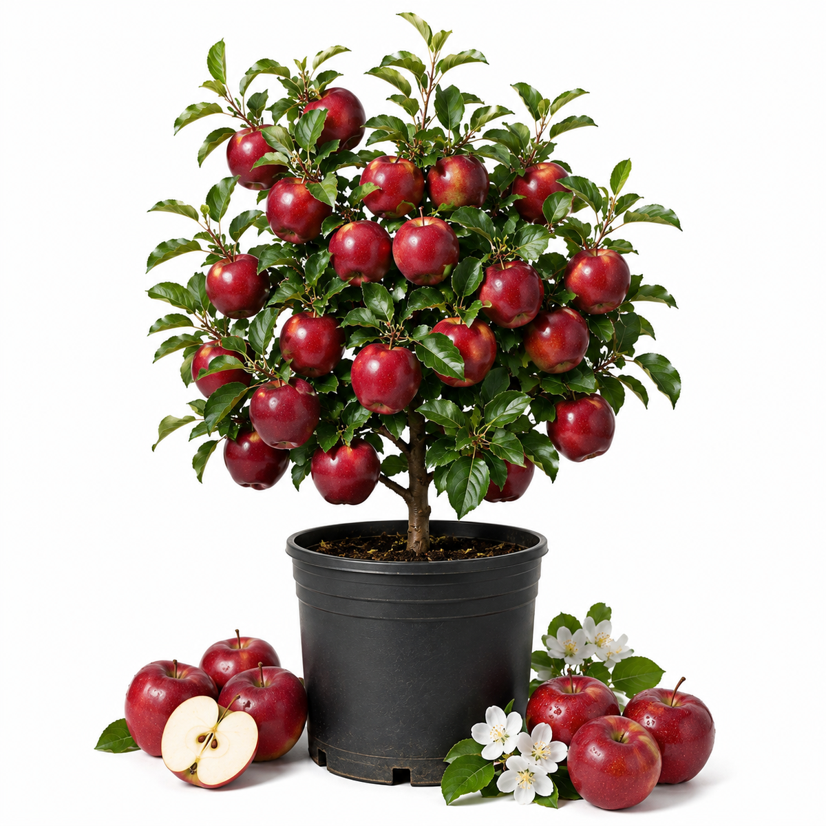 Sweet Red Delicious Apple Plant Live, 3 Gallon Apple Tree, Fruit Trees Live Plants Ready to Fruit, Live Fruit Trees for Outdoor Planting (No Ship to CA, HI, AK)