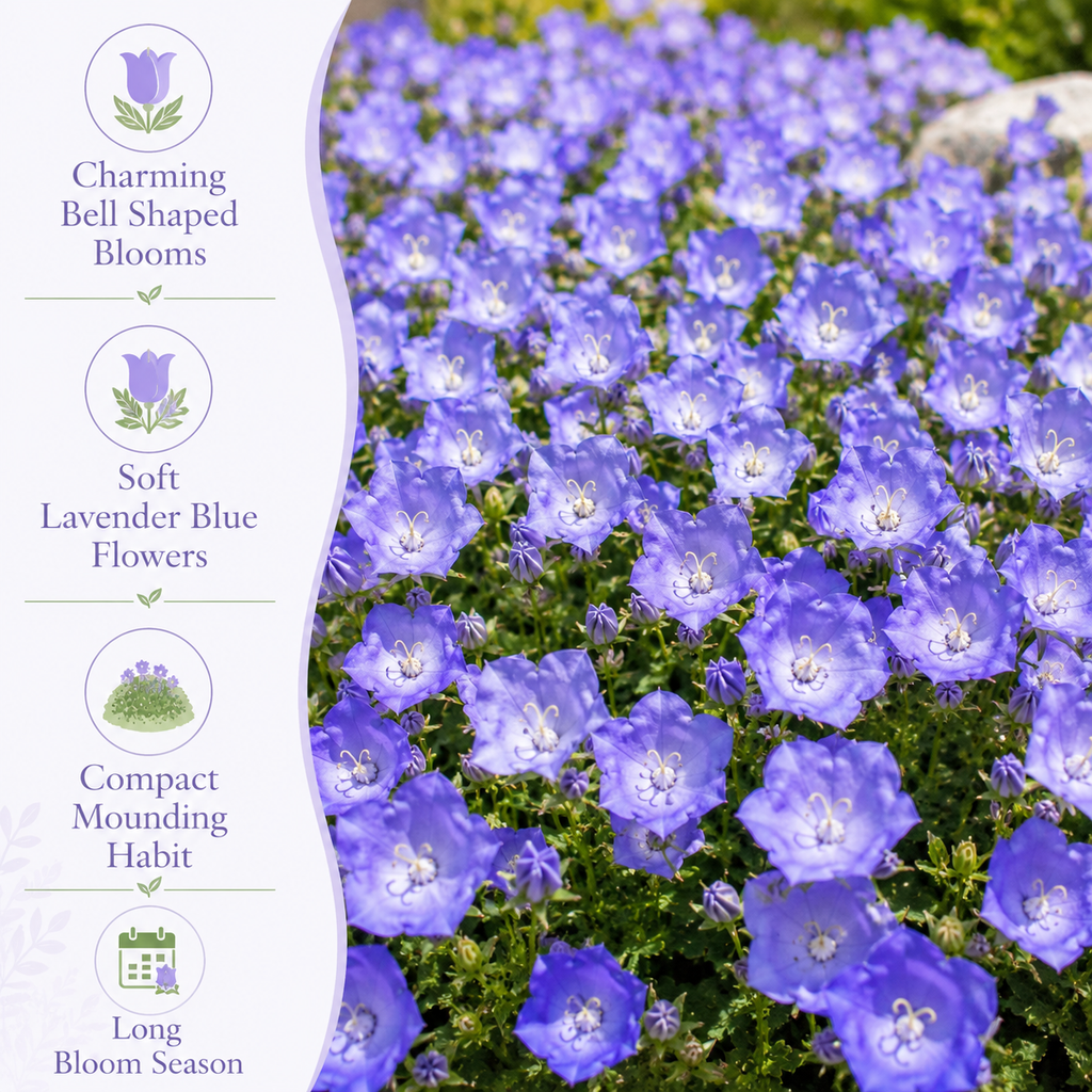 700 Tussock Bellflower Seeds, Non-GMO Campanula carpatica Seeds, Easy Care, Vibrant Blue Violet Perennial Cascading for Rock Gardens