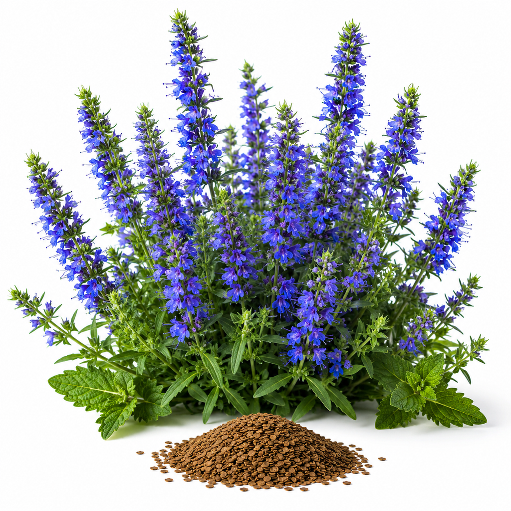 500 Blue Hyssop Seeds, Non GMO, Heirlooms, Long Lasting Seasonal Blooms, Decorative Flower Seeds for Patio Pots, Borders & Garden Spaces