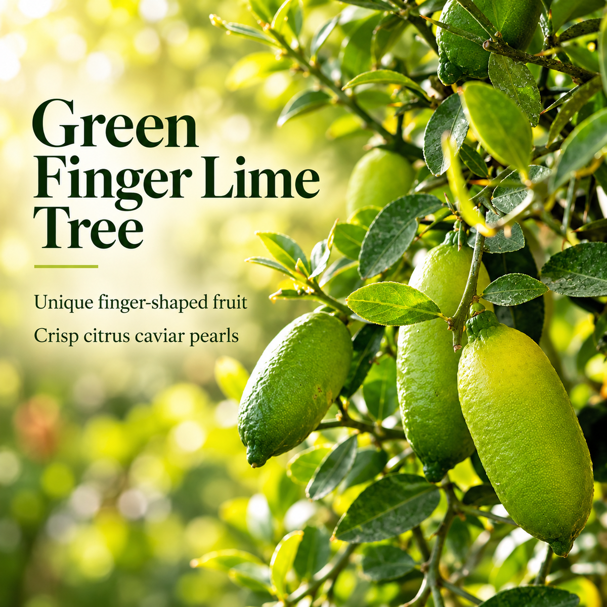 Green Finger Lime Trees Live Plants | 1 Gallon Live Potted Citrus Tree | Citrusy Juicy Fruit for Cooking, Juicing & Home Gardening (No Ship to CA,HI,AK)