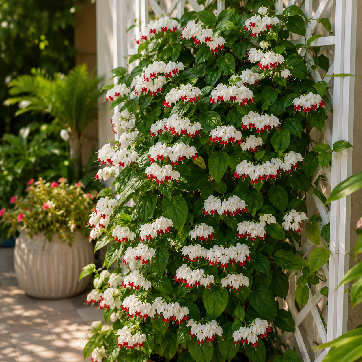 Bleeding Heart Plant Live | 3 to 4 Inch Tall | Clerodendrum Houseplant with White Blossoms, Ready for Plant Outdoor Garden or Patios, Pot Not Included
