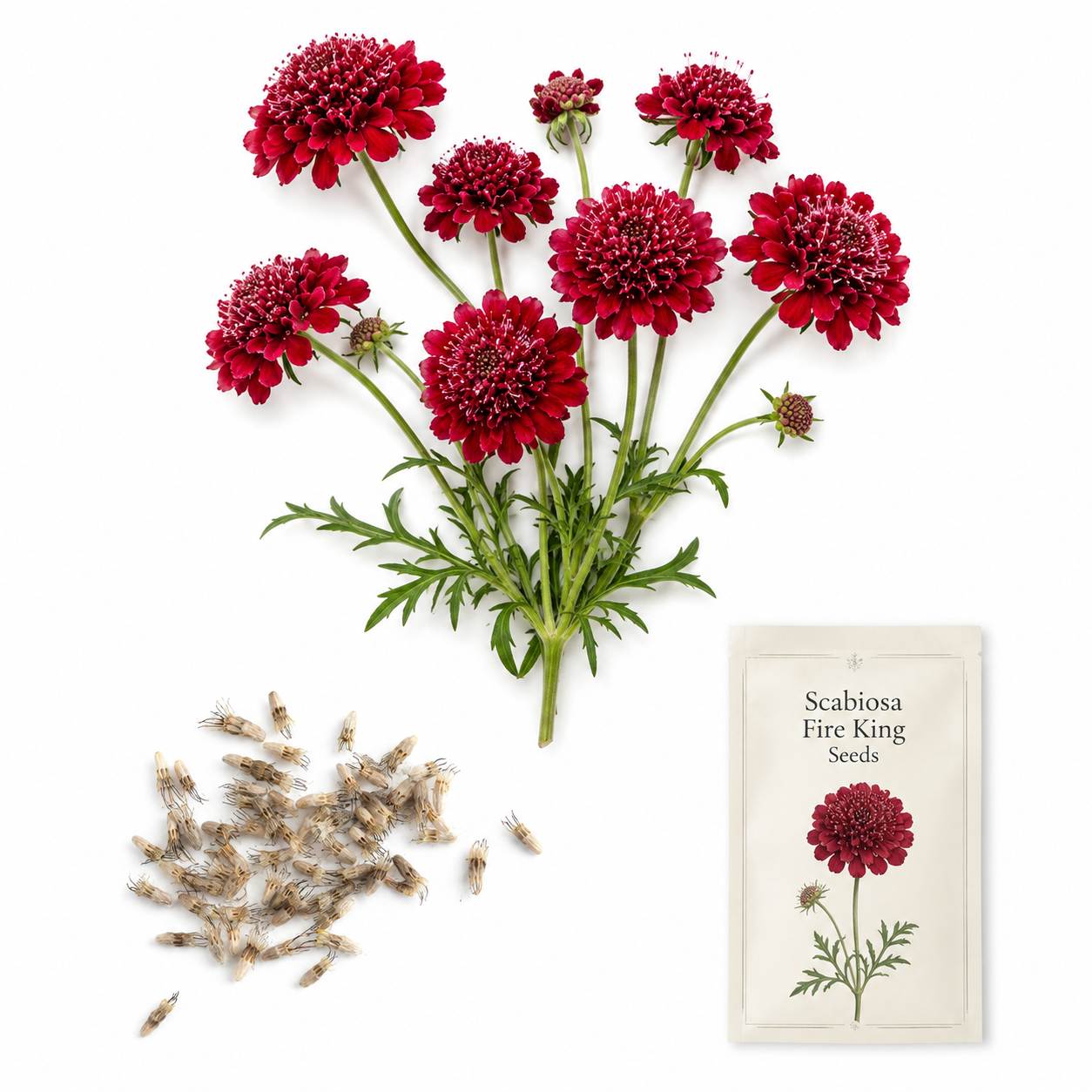 150 Scabiosa Seeds for Planting Outdoors, Non GMO, Fast Growing, Unique Multi-Color Pincushion Blooms, Charming Romantic Architectural Accent