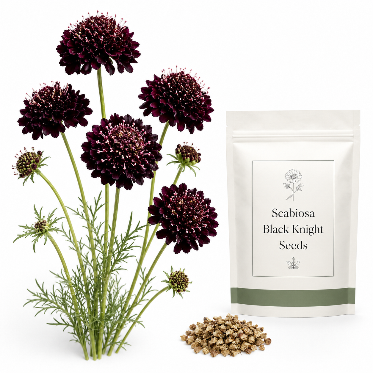 50 Scabiosa Seeds for Planting, Non-GMO Scabiosa atropurpurea, Easy to Grow, Annual, Vibrant Multi-Color Pincushion Flower Seeds for Gardens