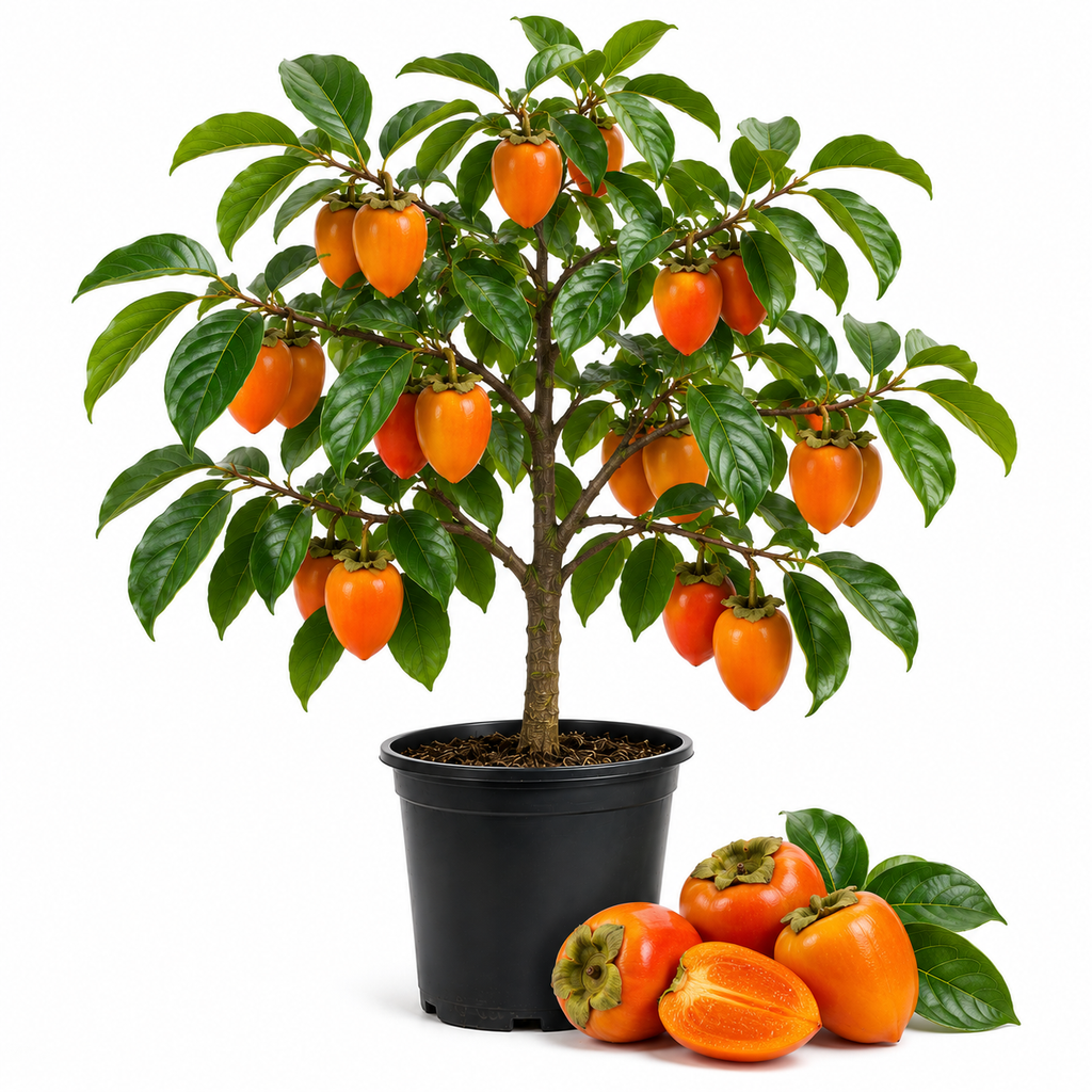 Hachiya Persimmon Tree - 3 Gallon Pot, Vigorous Cold-Hardy Plant for Edible Landscapes, Sturdy Deciduous Shade Tree for Sweet Autumn Fruits & Baking (No Ship to CA, HI, AK)