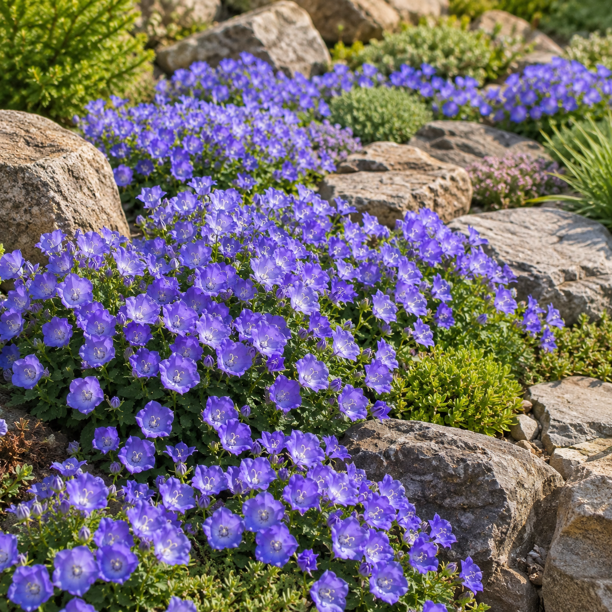 2100 Tussock Bellflower Seeds, Campanula Carpatica Perennial Flower Seeds, Fast Growing Blue Violet Upward Blooms, for Gardens & Pathways