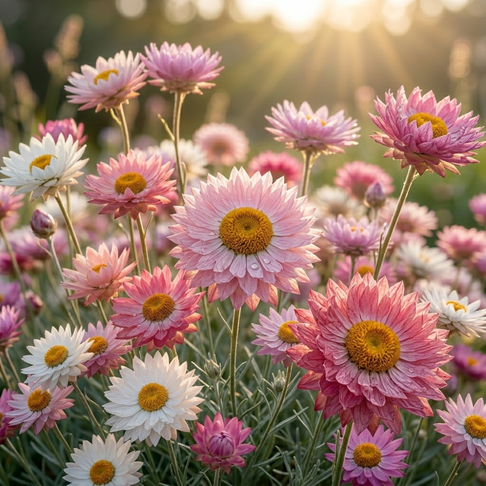 500 Pcs Paper Daisy Seeds for Planting Outdoors, Non-GMO Heirloom Everlasting Flowers, Low Maintenance Blooms for Cut Arrangements & Dried Floral Decor