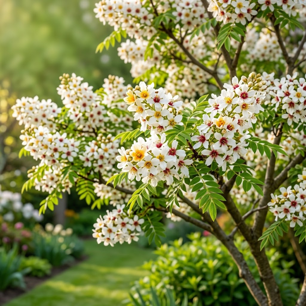 5 Pcs Yellowhorn Seeds for Planting Outdoors, Non-GMO Heirloom Shrub Seeds, Low Maintenance Cold-Hardy Star-Shaped Blooms for Yard Borders