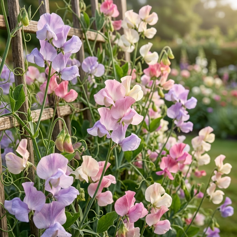 20 Pcs High Scent Sweet Pea Seeds for Planting Outdoors, Non-GMO Heirloom Climbing Vine Seeds, Low Maintenance Fragrant Blooms for Trellises