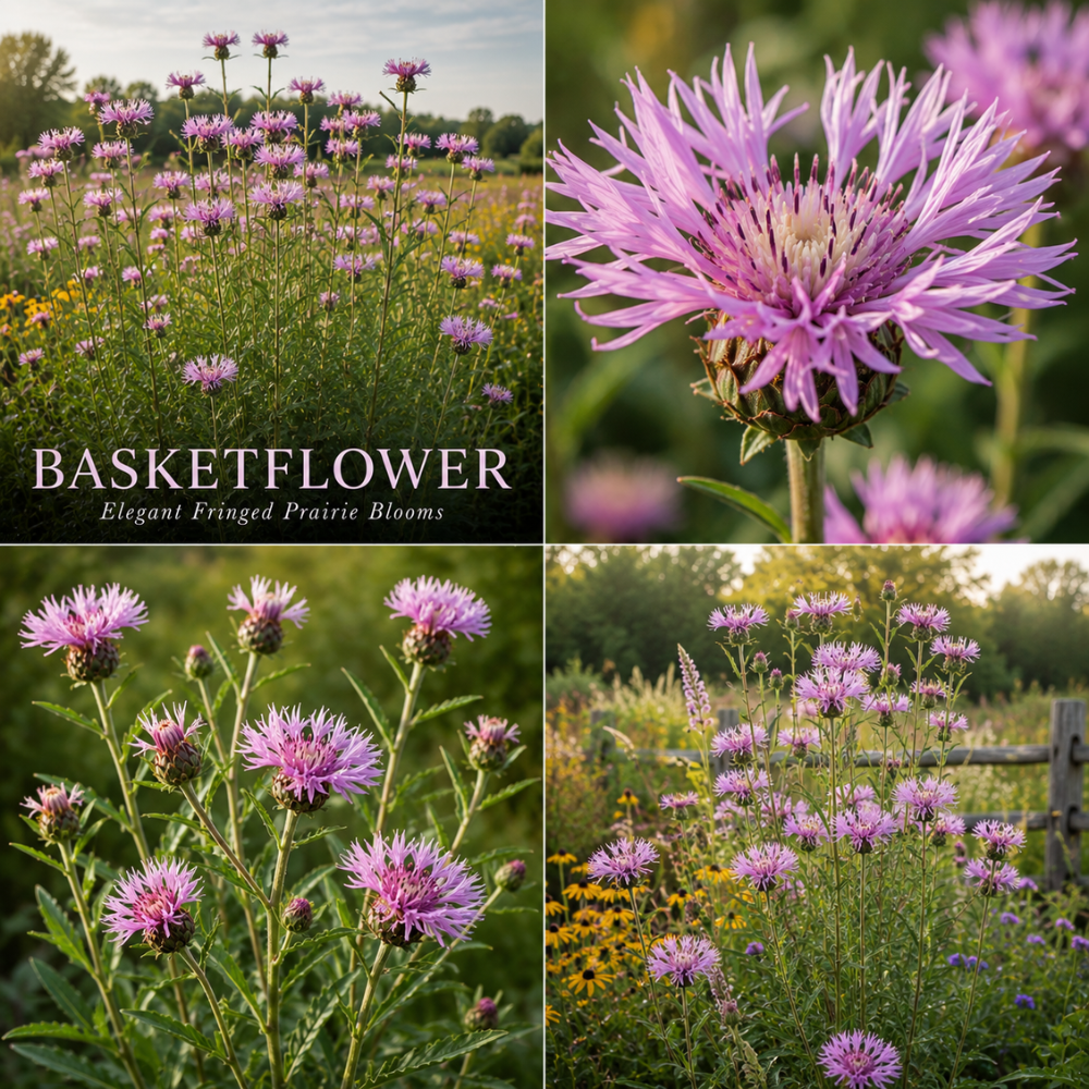 100 Basketflower Seeds, Heirloom Non-GMO Wildflowers, Low Maintenance Pink & Lilac Blooms for Pollinators