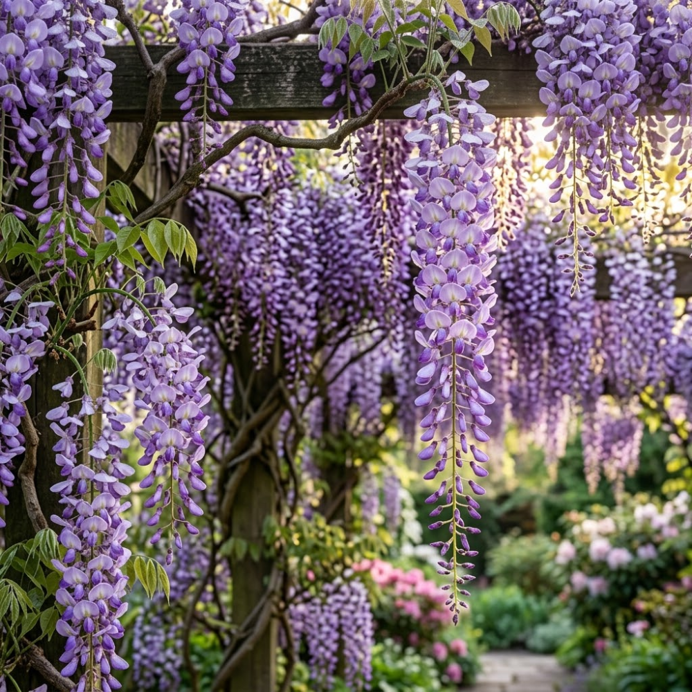 5 Pcs Wisteria Seeds for Planting Outdoors, Non-GMO Climbing Vine Seeds, Low Maintenance Fragrant Cascading Blooms for Pergolas & Arbors