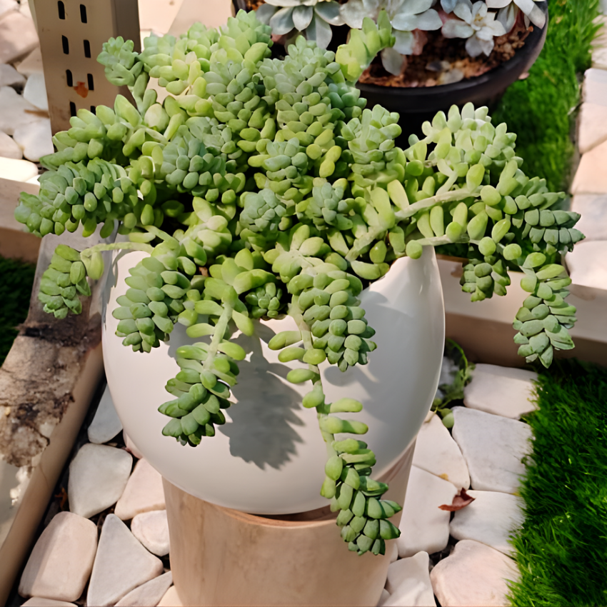 Live Succulents Donkey Tails in 2 Inch Pot, Air-Purifying, Low Maintenance, Perfect for Home and Office Décor, Easy Care Starter Plants