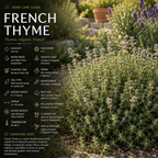 Thyme Plant, French Thyme Herb,4" Tall, Aromatic Culinary Herb, Well-Rooted, Drought Tolerant & Cold-Hardy Edible Plant