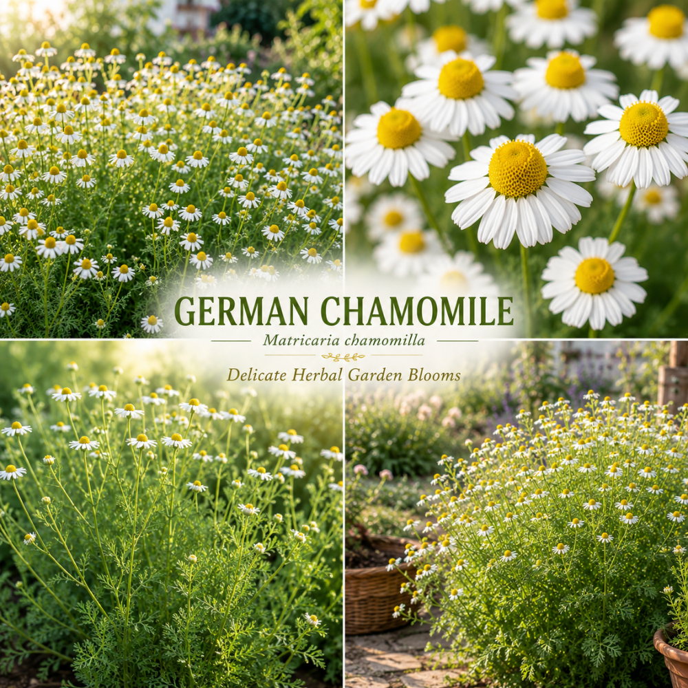 3500 German Chamomile Seeds for Planting Outdoors, Vigorous Herb Seeds, Sturdy Low Maintenance Aromatic Flowers with White Blooms for Patios & Gardens